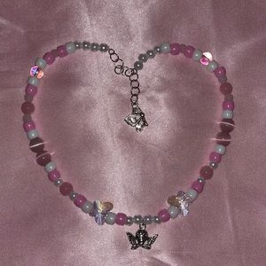 Pink necklace with angel charm!